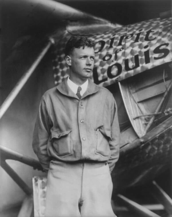 Charles Lindbergh And Spirit Of St Louis
