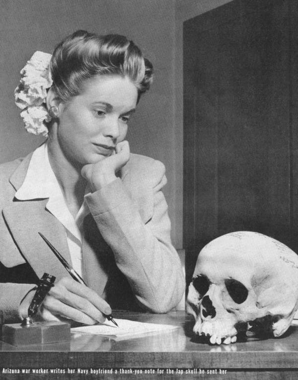 Young Woman With Her Japanese Skull Gift