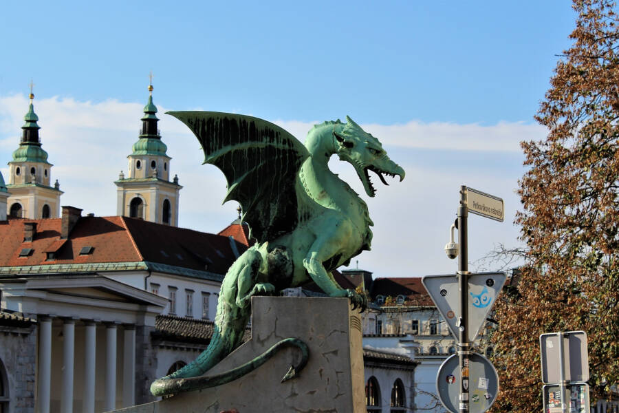 Dragon Statue In Slovenia