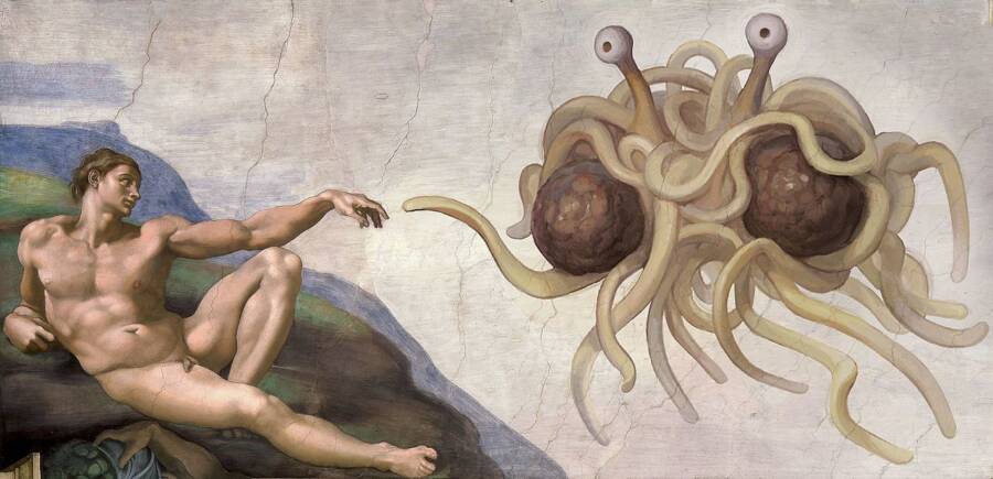 Flying Spaghetti Monster Painting