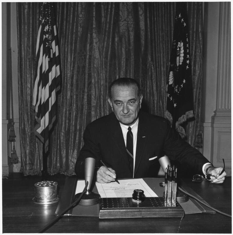 President Johnson Signs The Gulf of Tonkin Resolution