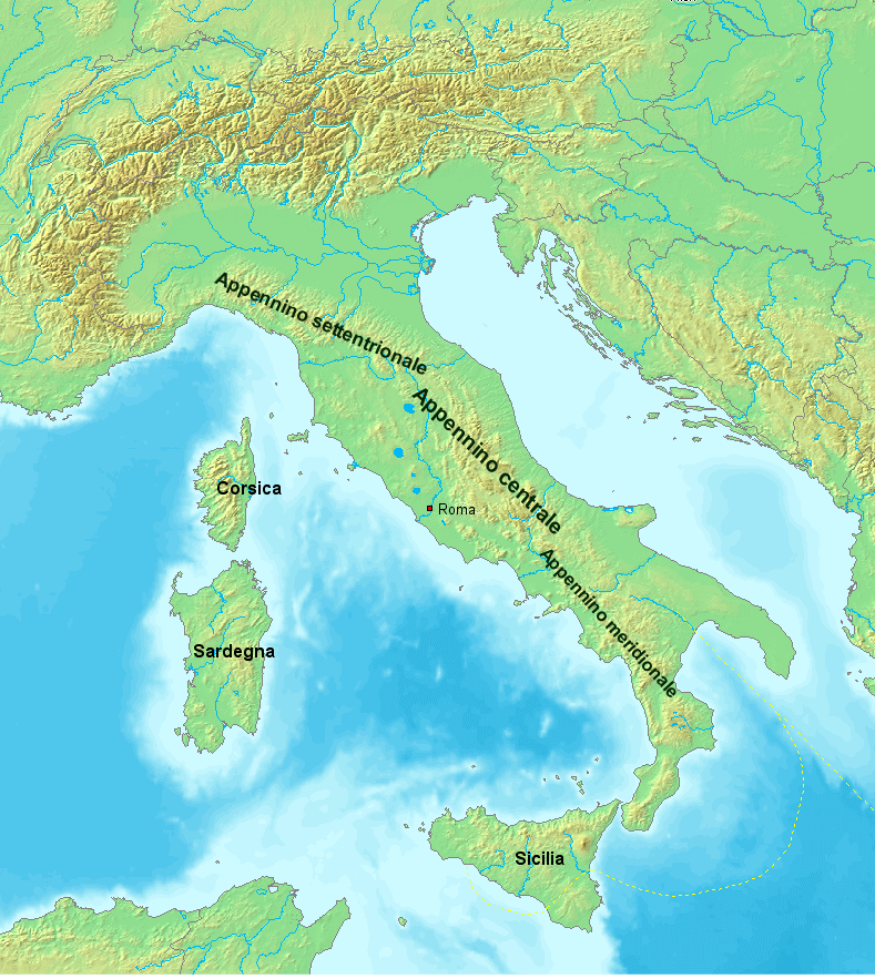 Relief Map Of The Apennines 