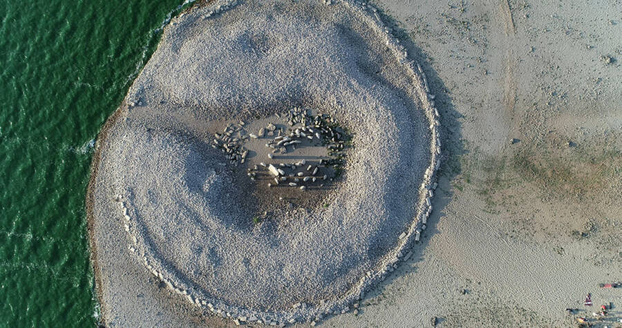 Aerial View Of Dolmen Of Guadalperal