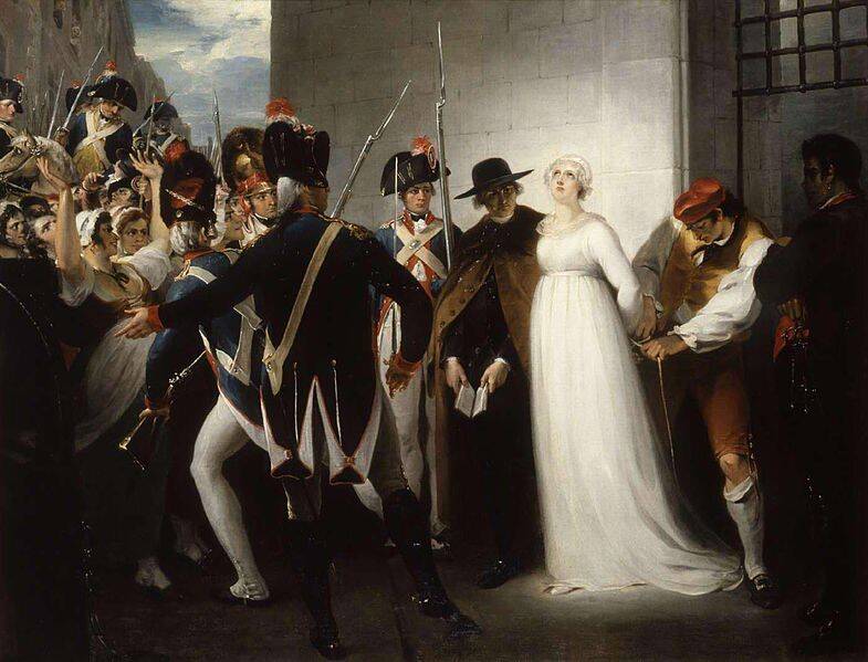 Maria Antonieta sendo levada para sua execução