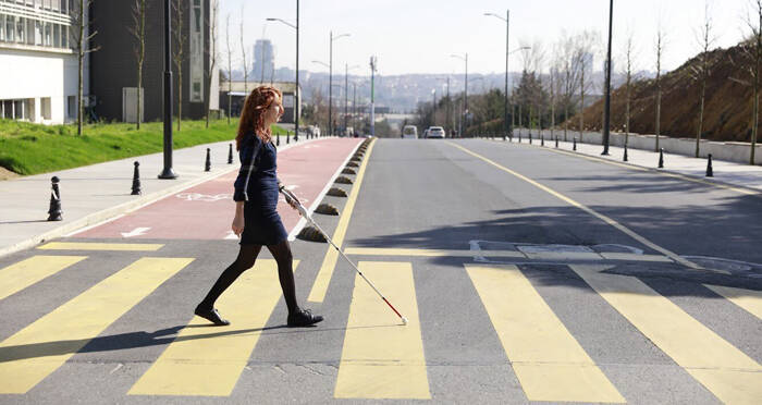 Crosswalk Smart Cane Woman