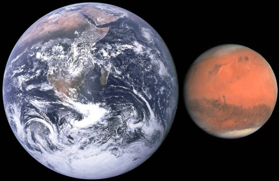 Comparação de Marte e Terra
