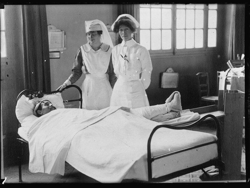 Soldier Treated By Nurse