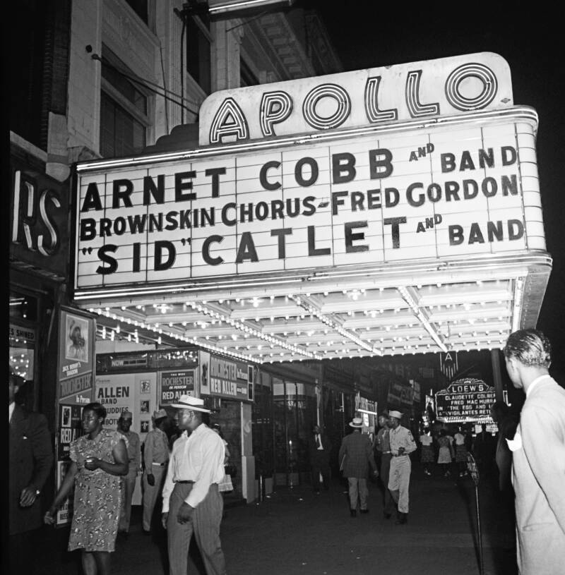 Arnet Cobb And Sid Catlet On Apollo Marquee