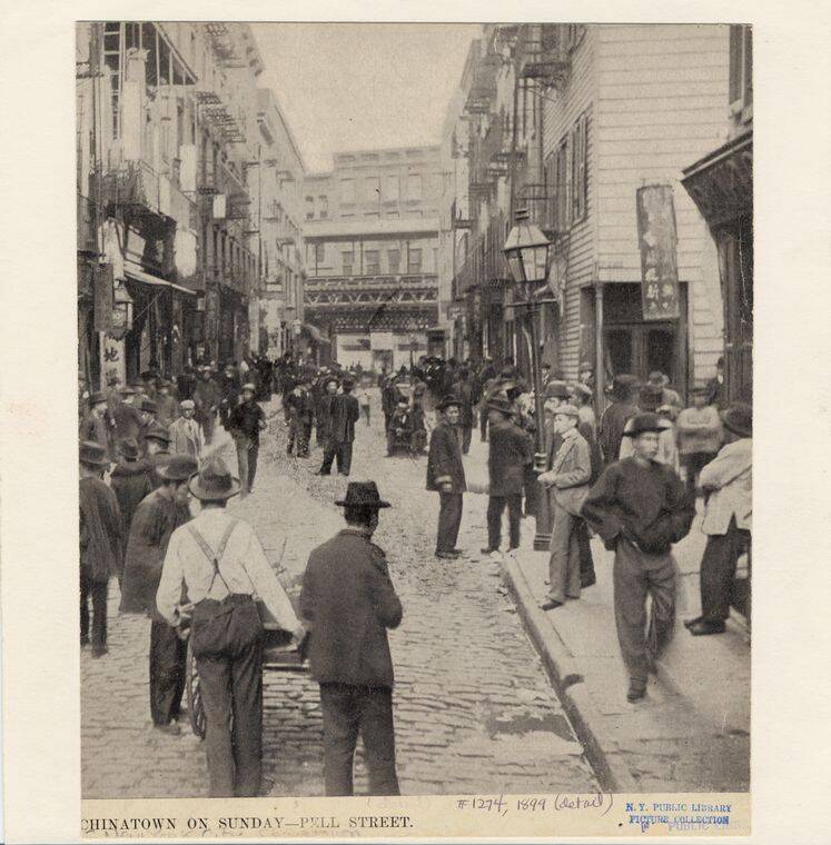View Of Nineteenth-Century Chinatown In New York