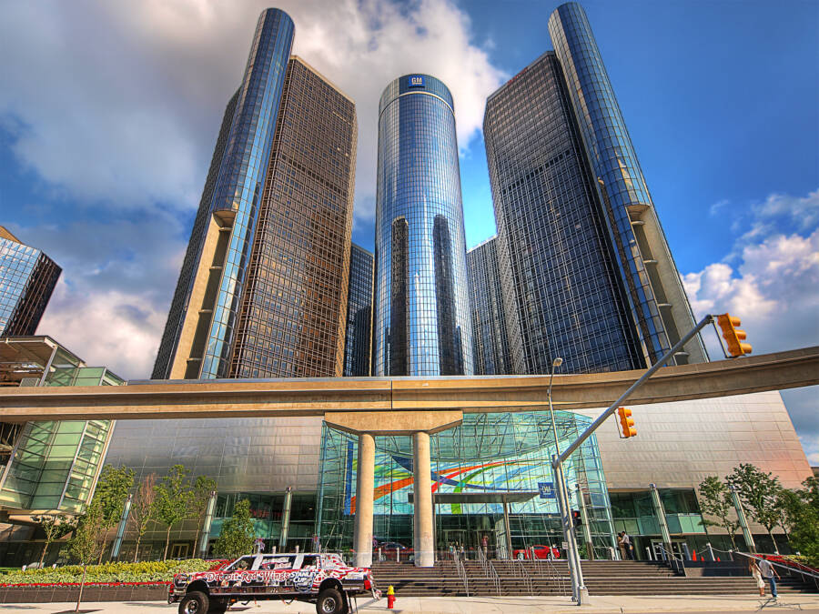 Detroit's GM Renaissance Center From Below