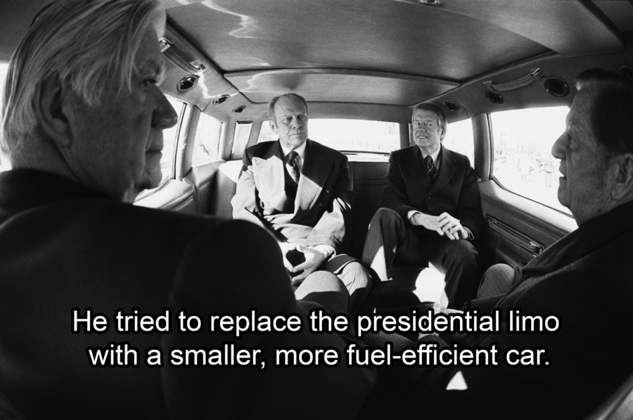 Jimmy Carter And Gerald Ford In A Limo