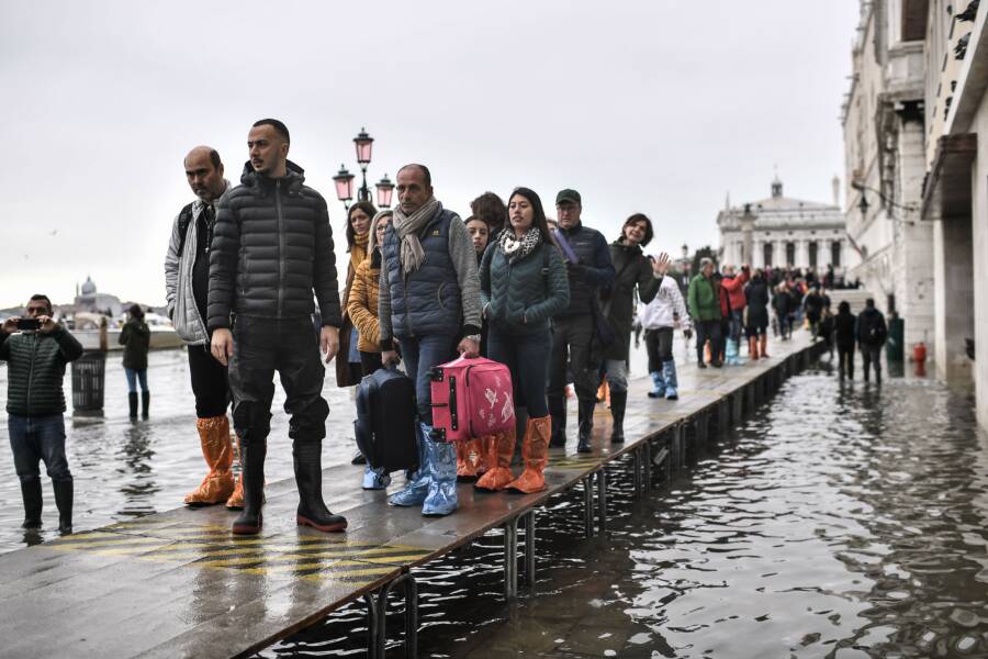 Tourists Leaving Venice