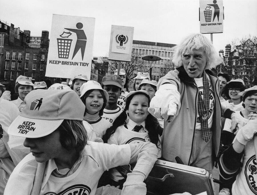 Jimmy Savile With A Group Of Children