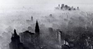Manhattan Under Fog In 1966