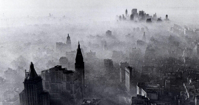 Manhattan Under Fog In 1966