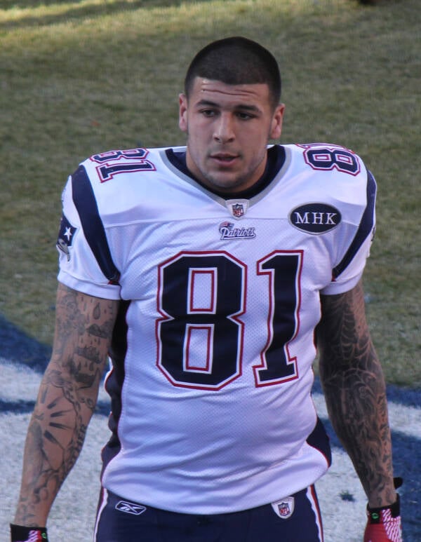 Aaron Hernandez In Patriots Uniform
