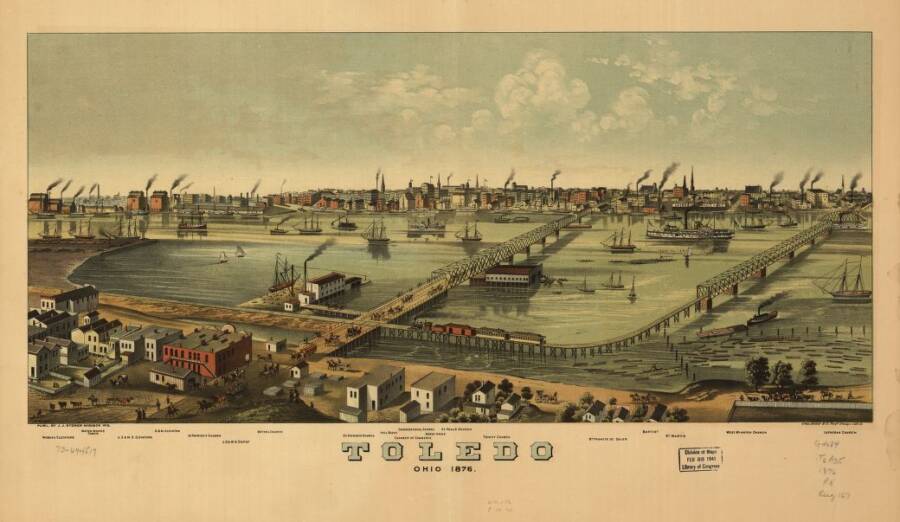 Illustrated Panoramic Maps Toledo Ohio 1876