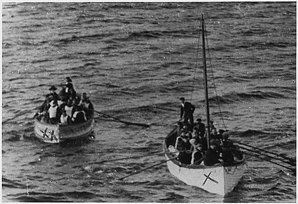 Lifeboats Carry Titanic Survivors