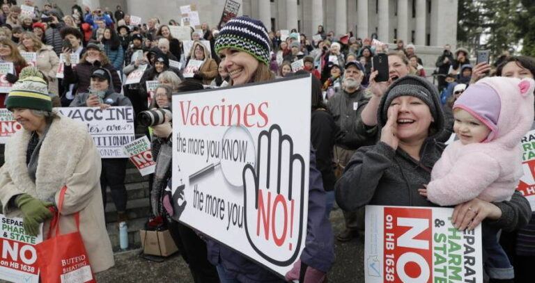 Anti Vaxxers Protesting