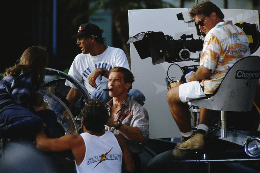 Arnold Schwarzenegger Filming True Lies