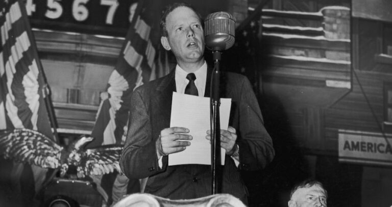 Charles Lindbergh At America First Podium