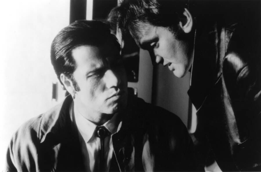 John Travolta And Quentin Tarantino Filming Pulp Fiction