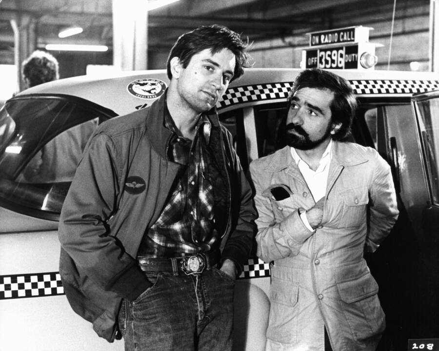 Taxi Driver Set With Robert Deniro And Martin Scorcese