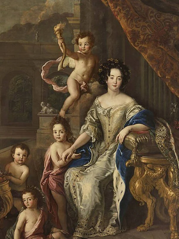 Portret Madame de Montespan otoczony niemowlętami