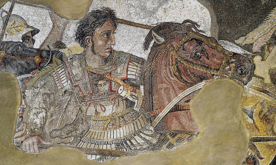 Mosaic Of Alexander The Great Riding A Horse