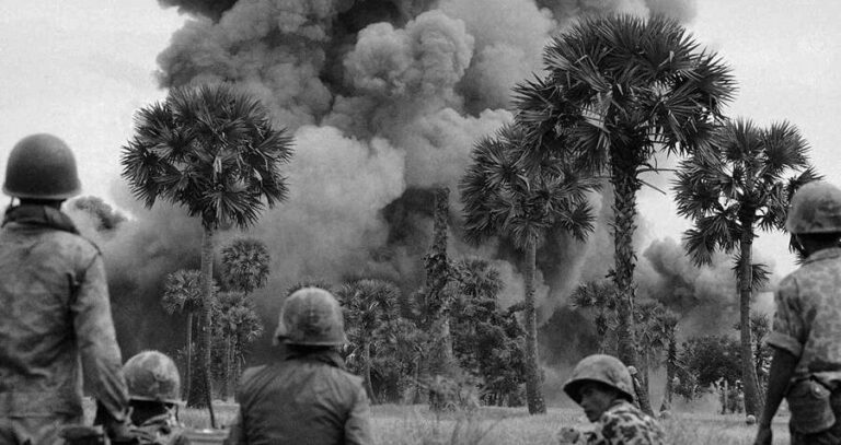 Soldiers Watching Bombs Explode