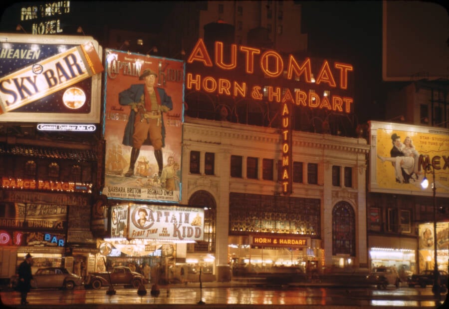 An Automat Lit Up In Times Square