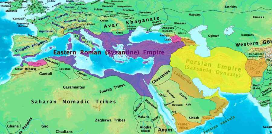 Byzantine Empire In 600 Ad