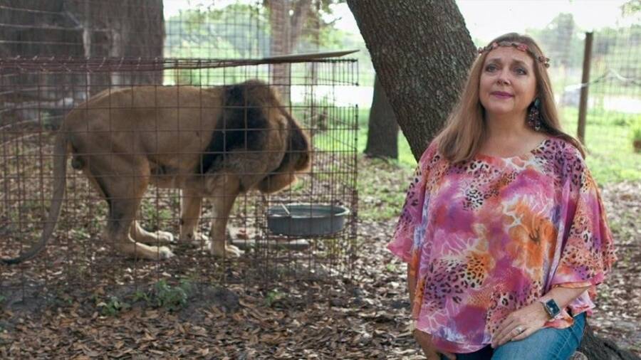 Carole Baskin With A Lion
