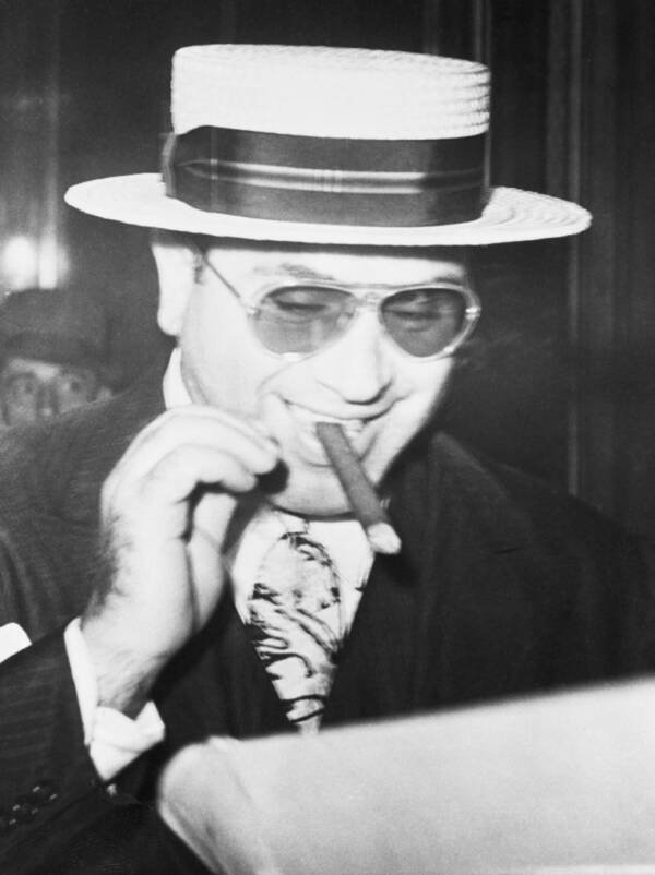 Al Capone Smiling While Smoking