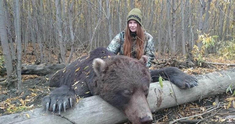 Alexandra Tyutcheva With Brown Bear