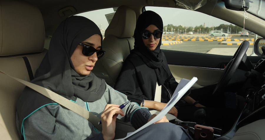 Saudi Women Driving A Car