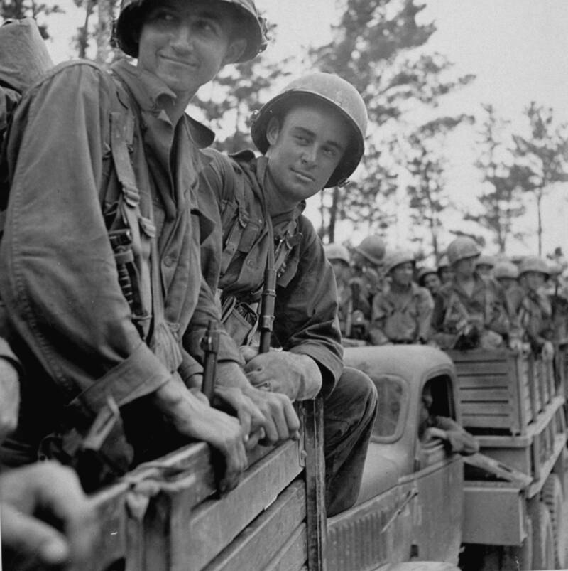 Us Marines In Truck