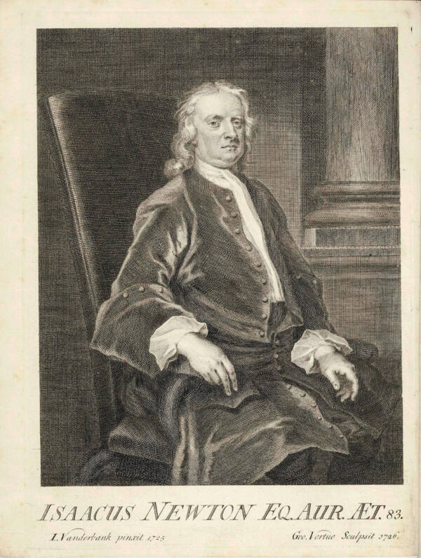 Illustration Of Isaac Newton Being Sold By Bonham Auctioneers