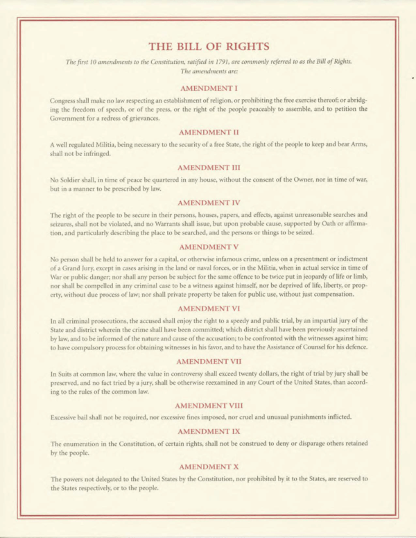 bill of rights 10 amendments