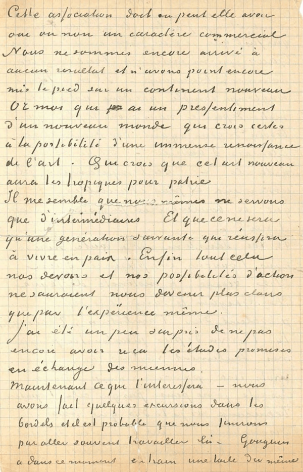 Page From Vincent Van Gogh And Paul Gauguin's Letter