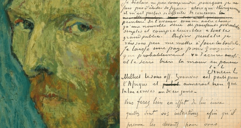 Vincent Van Gogh Self-Portrait And Letter