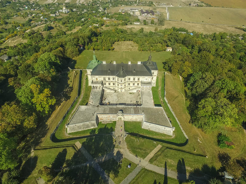 Aerial View Of Pidhirtsi Castle