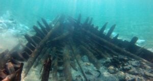 Byzantine Shipwreck Hull In Israel