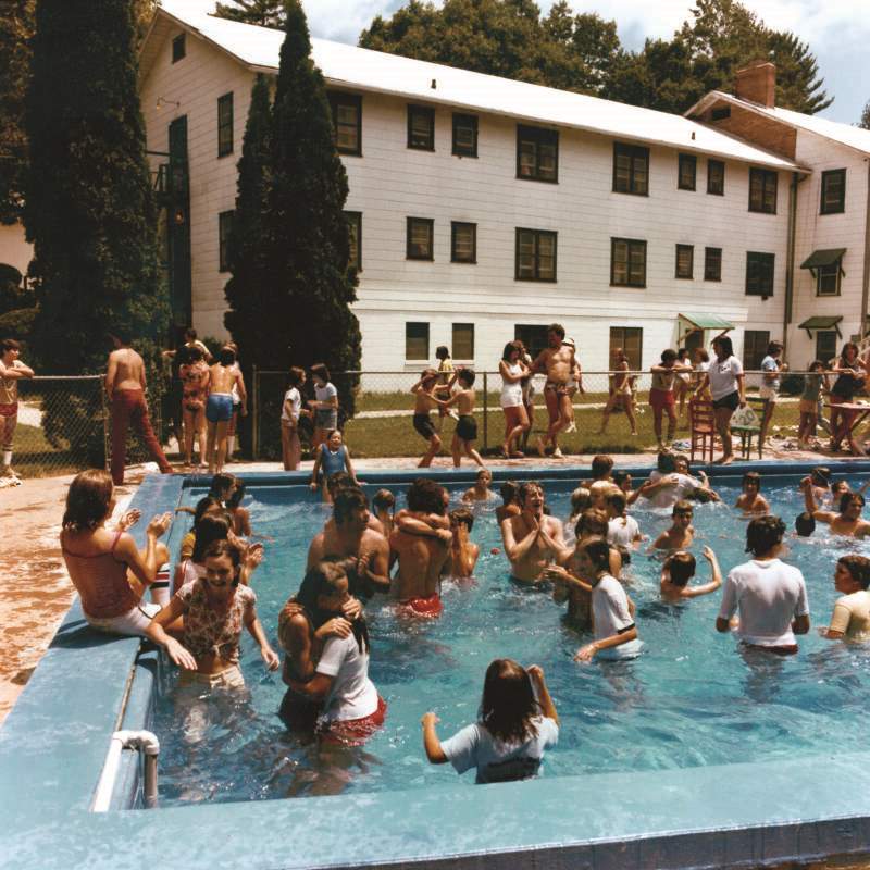 Pool Party At 1970s Summer Camp