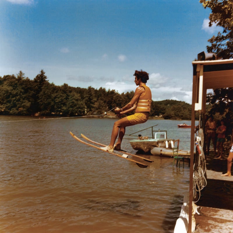 Waterskiing At American 1970s Summer Camp