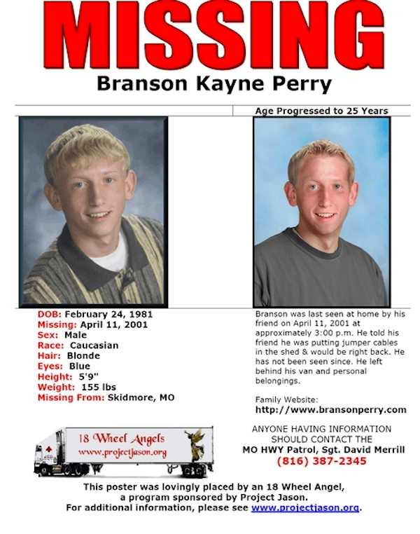 Branson Perry Missing Poster