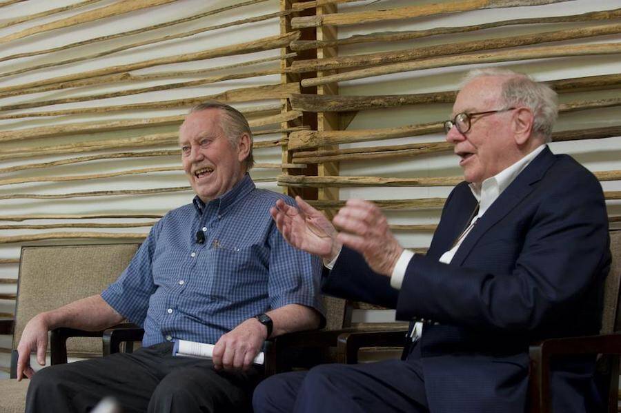 Charles Feeney Laughing With Warren Buffett