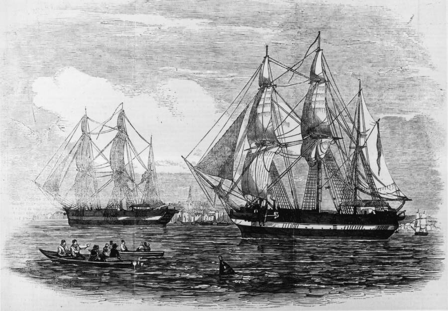 Hms Terror And Hms Erebus Departing From England