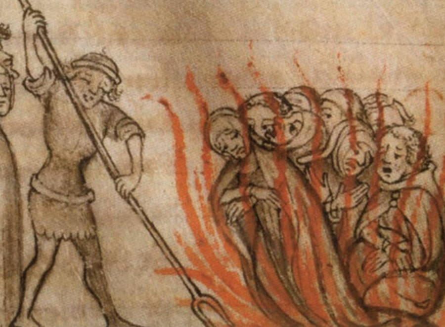 Knights Templar Being Burned At Stake
