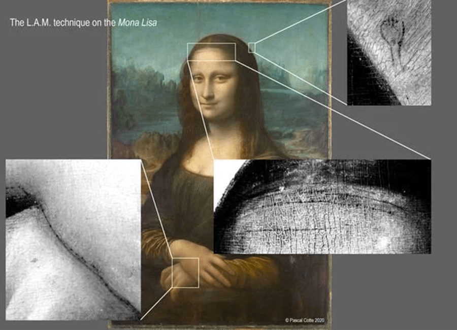 HighRes Image Scan Detects Hidden Drawing Under The 'Mona